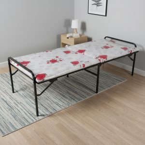 Ho-Max Round Folding Metal Bed | Single Size | Double Layer | 2.5ft X 6ft | Premium Soft Mattress.